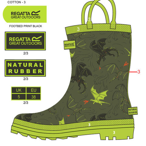 Best Design 5D Waterproof Custom Kids Rubber Rain Boots