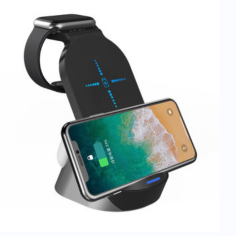 Chargeur sans fil Station de charge sans fil 3 en 1 Support pour téléphone iWatch Écouteurs TWS - Charge rapide Qi
