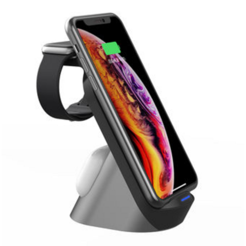Chargeur sans fil Station de charge sans fil 3 en 1 Support pour téléphone iWatch Écouteurs TWS - Charge rapide Qi