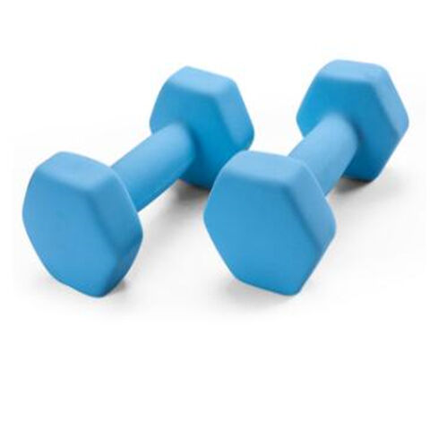 Neoprene-coated dumbbells for exercise workouts, anti-slip and anti-roll features
