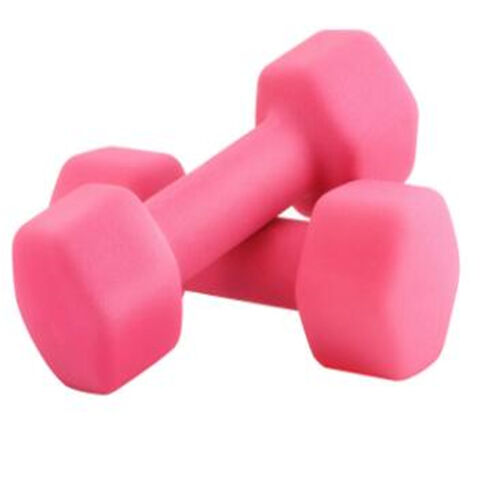 Neoprene-coated dumbbells for exercise workouts, anti-slip and anti-roll features