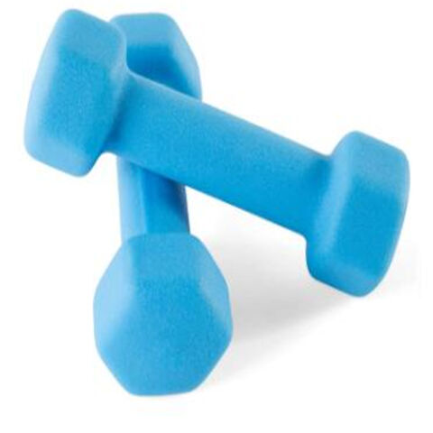 Neoprene-coated dumbbells for exercise workouts, anti-slip and anti-roll features