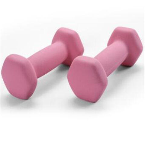 Neoprene-coated dumbbells for exercise workouts, anti-slip and anti-roll features