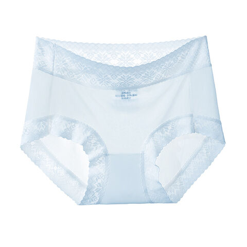 Sexy Damen Ice Silk Quick Dry Dünne Atmungsaktive Polylactid Antibakterielle Dreieckshose mit Spitze