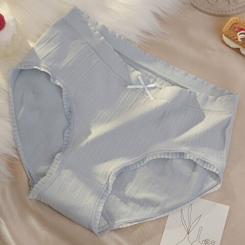 Damen-Slips aus reiner Baumwolle mit Spitze, antibakteriellem Schritt und mittlerer Taille