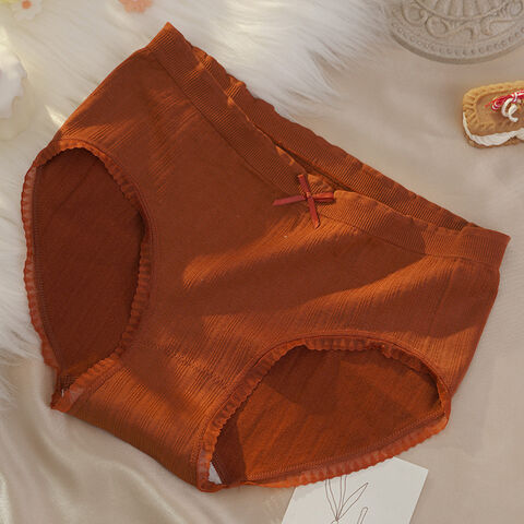 Damen-Slips aus reiner Baumwolle mit Spitze, antibakteriellem Schritt und mittlerer Taille