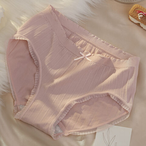 Damen-Slips aus reiner Baumwolle mit Spitze, antibakteriellem Schritt und mittlerer Taille