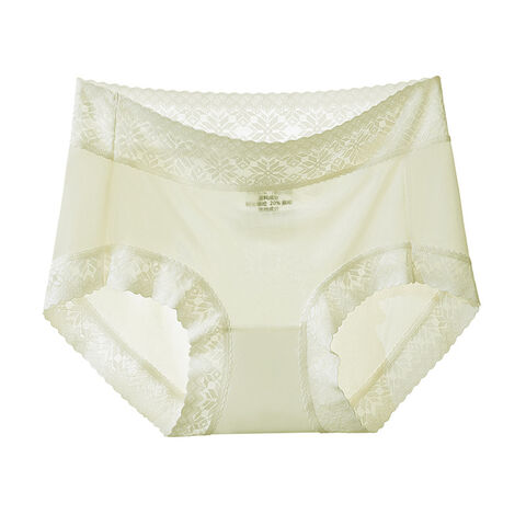 Sexy Damen Ice Silk Quick Dry Dünne Atmungsaktive Polylactid Antibakterielle Dreieckshose mit Spitze