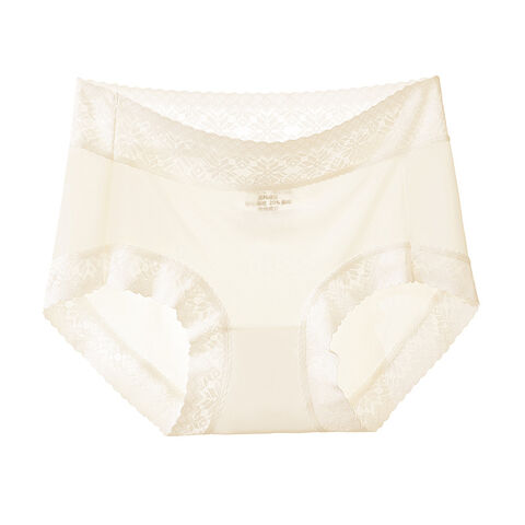Sexy Damen Ice Silk Quick Dry Dünne Atmungsaktive Polylactid Antibakterielle Dreieckshose mit Spitze