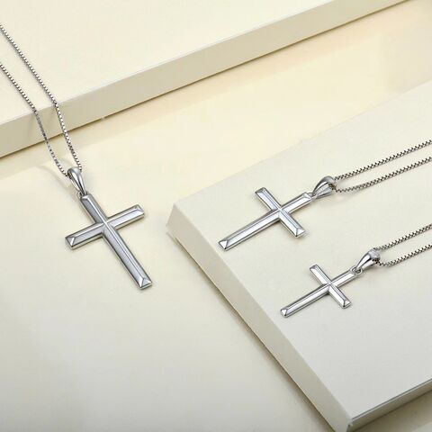 Halsketten mit Anhänger Kreuzanhänger S925 Sterling Silber Damen Design Student Geschenk Modeschmuck