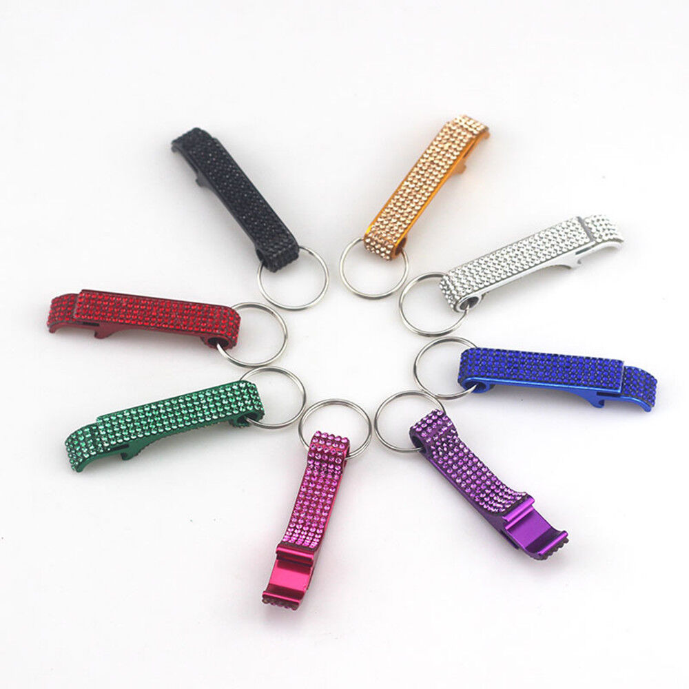 Diamond Rhinestone Bottle Opener Bling Keychain Self Defense Set ...