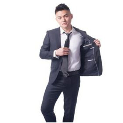 Costume Homme Blazer en Laine et Pantalon Coupe Ajustée
