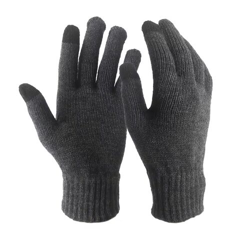 Guantes Elásticos Acrílicos Táctiles para Invierno, Guantes Cálidos de Punto para Uso Diario y Trabajo