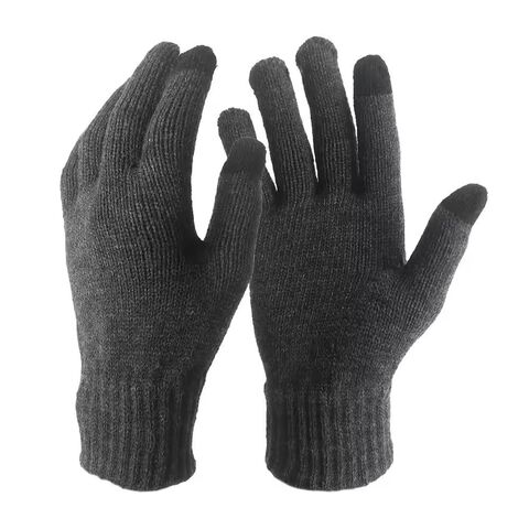 Guantes Elásticos Acrílicos Táctiles para Invierno, Guantes Cálidos de Punto para Uso Diario y Trabajo