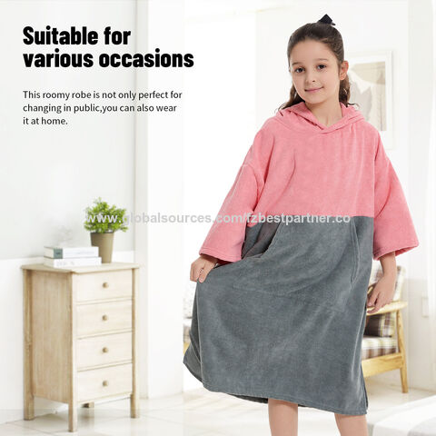 Albornoz con Capucha para Surf al por Mayor, Toalla de Microfibra de Algodón, Poncho con Capucha, Toalla de Playa para Niños
