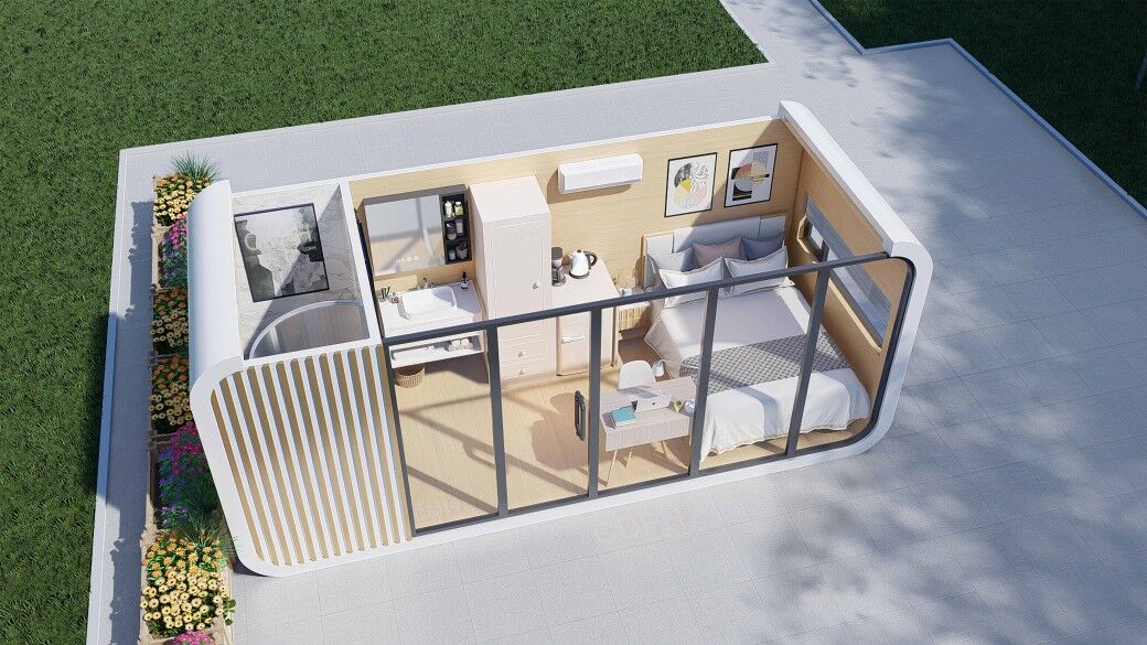 Outdoor Living And Working Apple Cabin Modern Modular 20ft Movable ...