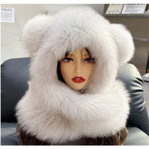 Écharpe tour de cou chaude en tricot avec capuche