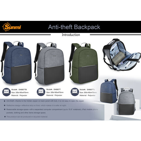 Diebstahlsicherer Laptop-Rucksack, wasserabweisender Computer-Rucksack, Business-Notebook-Rucksack