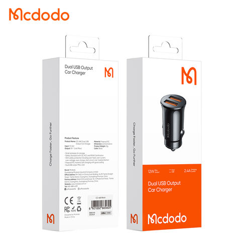 Mcdodo OEM Unterstützung Neu Dual USB Port 12W 2A Auto Ladegerät