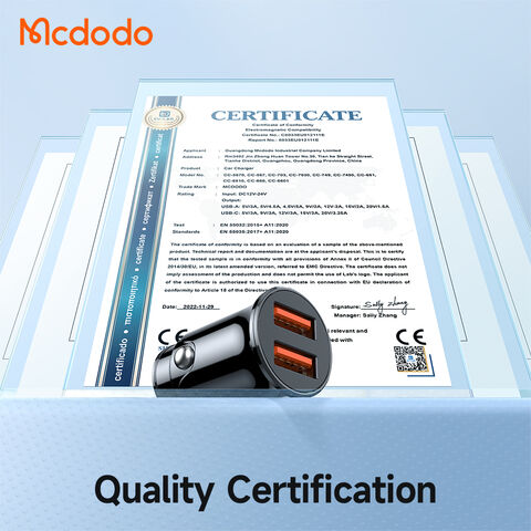 Mcdodo OEM Unterstützung Neu Dual USB Port 12W 2A Auto Ladegerät