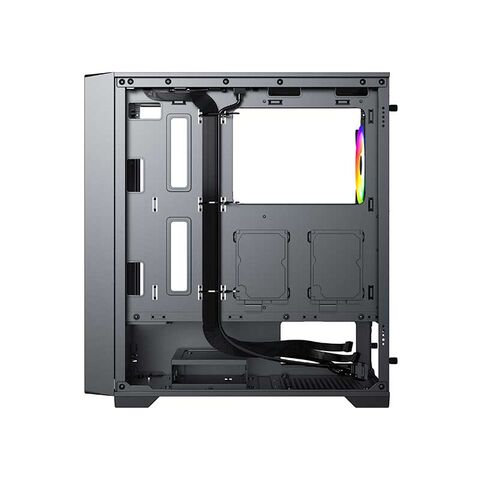 Caja de PC Gaming con Panel de Malla de Vidrio Templado, Torre Completa, Compartimento Independiente para Fuente de Alimentación, Chasis para Juegos
