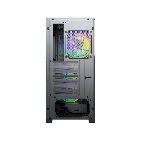 Caja de PC Gaming con Panel de Malla de Vidrio Templado, Torre Completa, Compartimento Independiente para Fuente de Alimentación, Chasis para Juegos