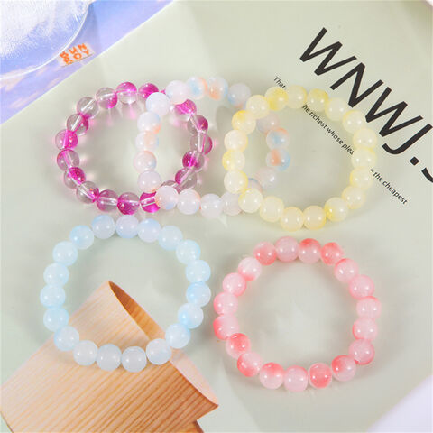 Pulseras de cuentas personalizadas al por mayor, pulseras de vidrio