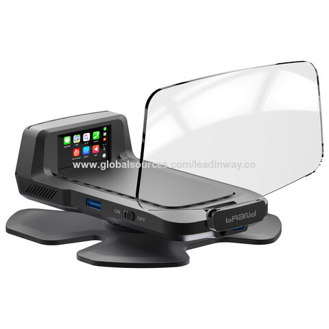 Affichage tête haute HUD pour voiture 2024 HUD001 avec émetteur FM, fonction Carplay et commande vocale