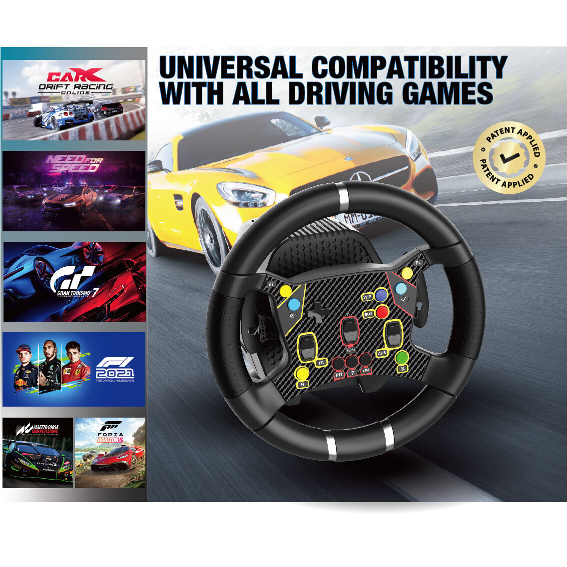 V23 Rally Gaming Steering Wheel For Pc, Xbox Series, Playstation