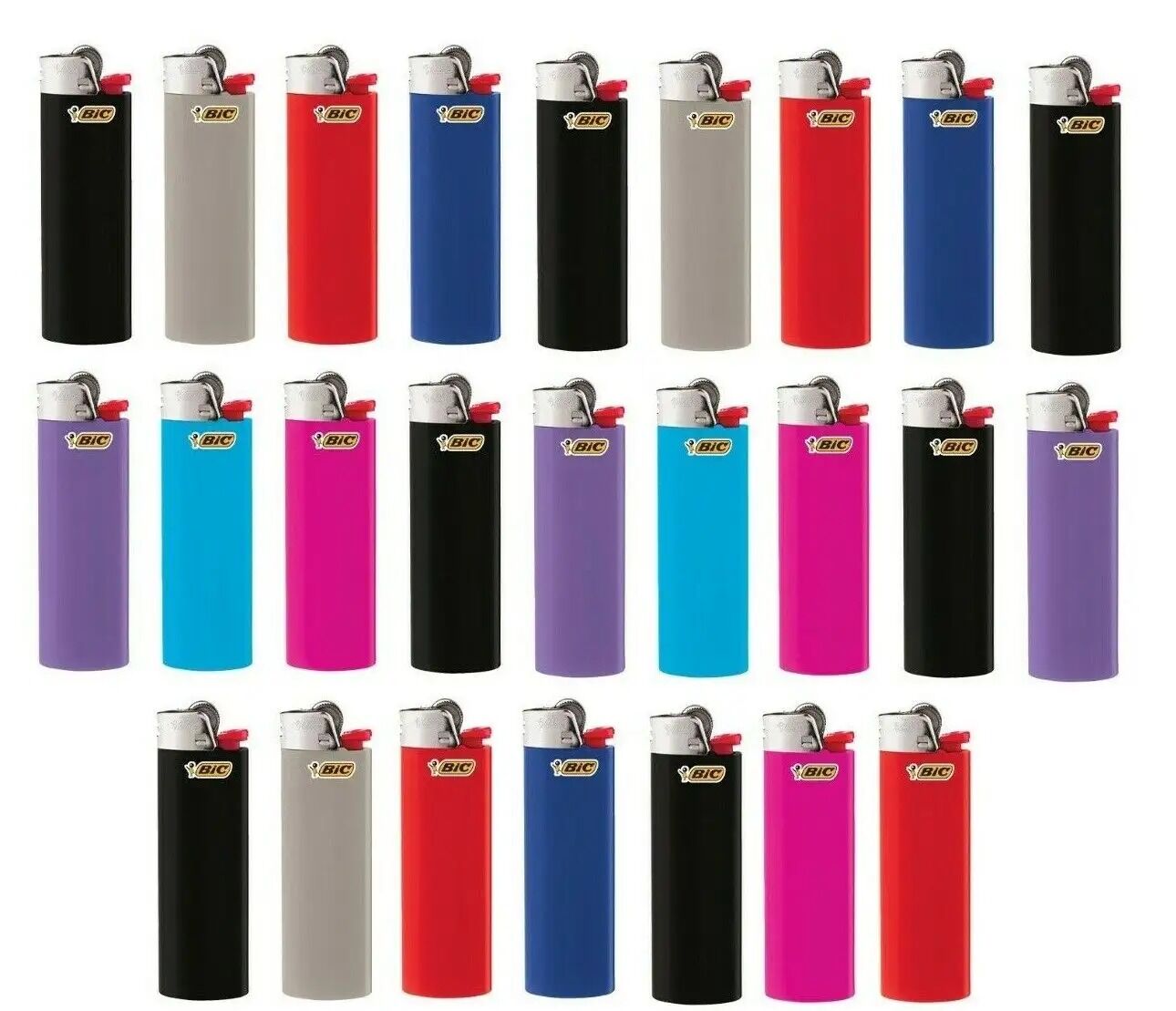 Big Size Bic Lighter Assorted Multi Color Flint Lighters Multi 1 2 4 8