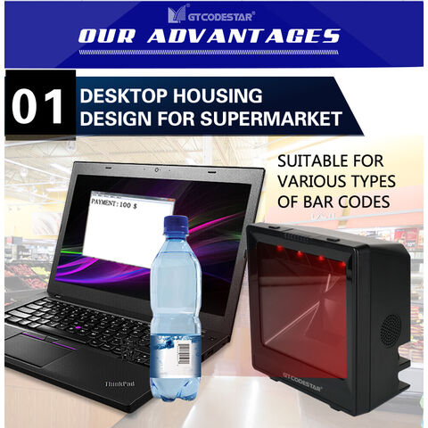 GT-9900A Automatischer professioneller OEM 1D 2D Barcode-Leser, Desktop-Barcode-Scanner mit großer Reichweite