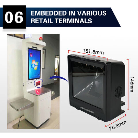 GT-9900A Automatischer professioneller OEM 1D 2D Barcode-Leser, Desktop-Barcode-Scanner mit großer Reichweite