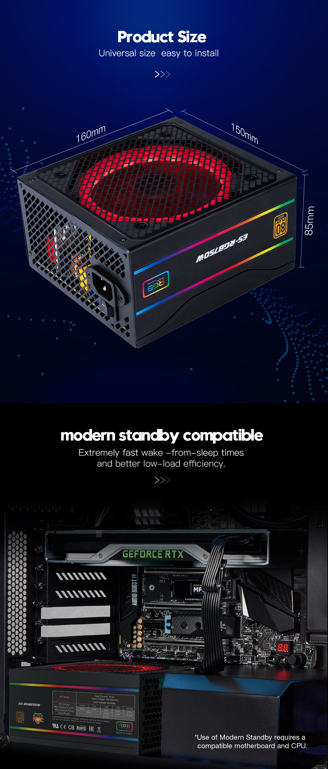 Psu Pc Led Free Oem Sample Pc Power Supplies Rgb 400wg 450w 500w 550w 600w 650w ...