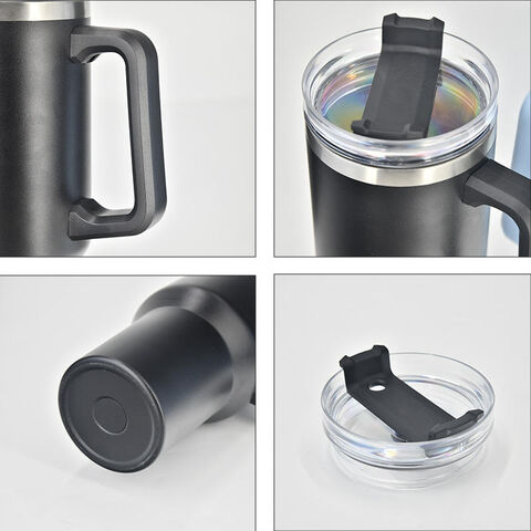Gourde Isotherme de Voyage en Acier Inoxydable, Tasse à Café de Voyage 40oz pour Routier, Gobelet Isolé avec Poignée et Paille - Populaire