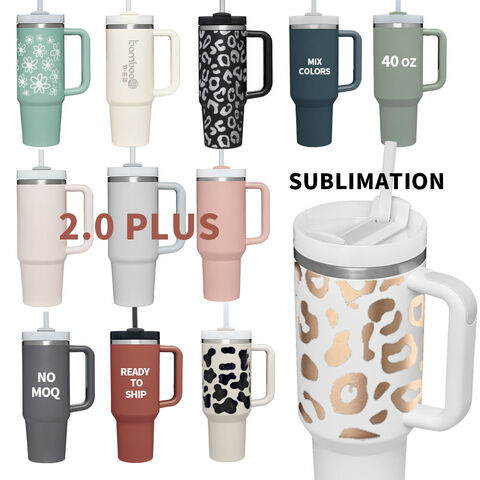 Gourde Isotherme de Voyage en Acier Inoxydable, Tasse à Café de Voyage 40oz pour Routier, Gobelet Isolé avec Poignée et Paille - Populaire