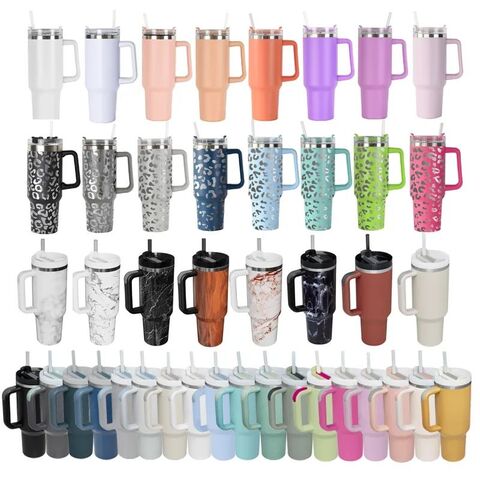 Gourde Isotherme de Voyage en Acier Inoxydable, Tasse à Café de Voyage 40oz pour Routier, Gobelet Isolé avec Poignée et Paille - Populaire