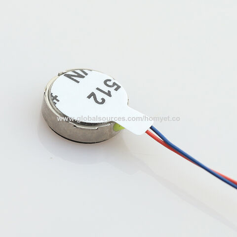 Homyet HY-1234-L30 Motor de vibración háptica tipo botón DC mini personalizable con longitud de cable de 30 mm para teléfono móvil, grosor de 34 mm
