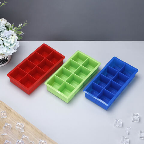 Moule à Glaçons Carrés 8 Cavités pour Whisky Bière, Bac à Glaçons Maison en Silicone