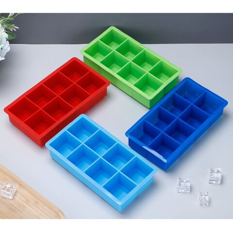 Moule à Glaçons Carrés 8 Cavités pour Whisky Bière, Bac à Glaçons Maison en Silicone