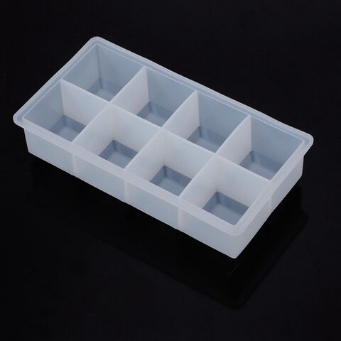 Moule à Glaçons Carrés 8 Cavités pour Whisky Bière, Bac à Glaçons Maison en Silicone