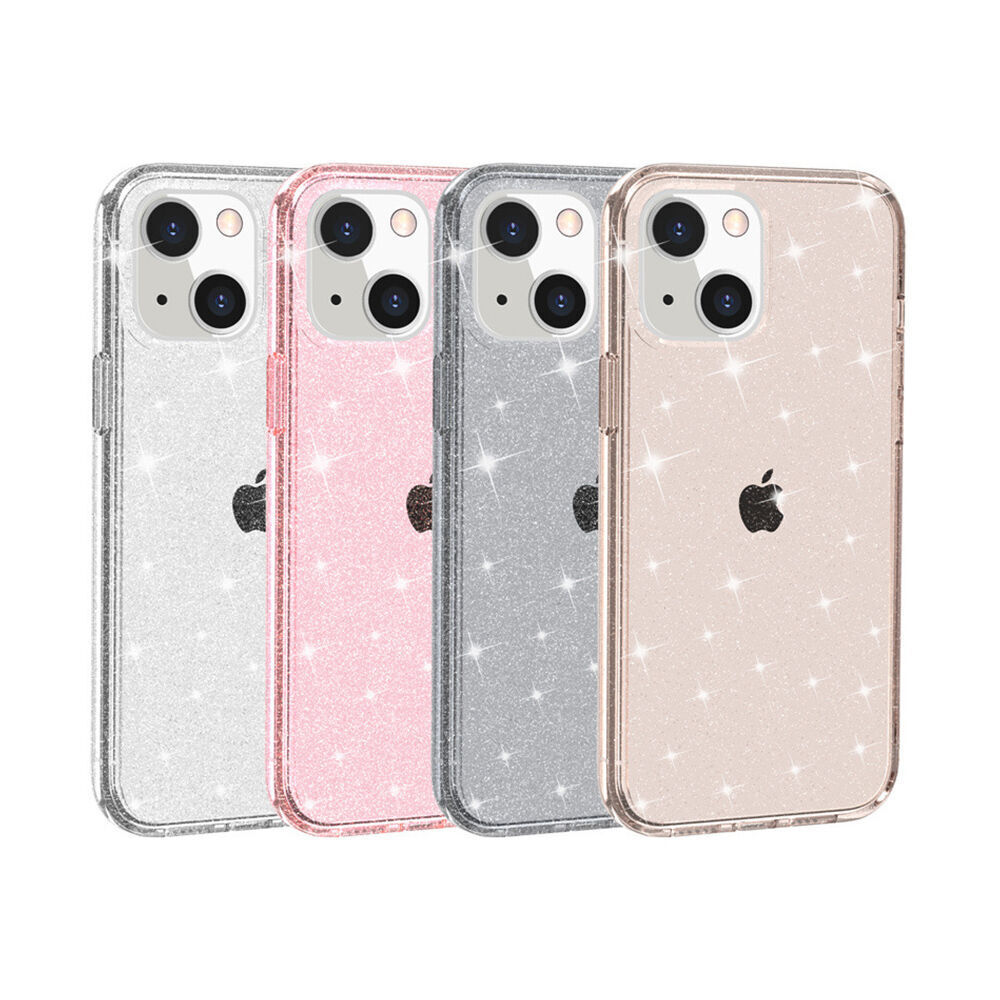 Tenchen Wholesale Tpu Pc Shockproof Clear Glitter Bling Bling Cell 