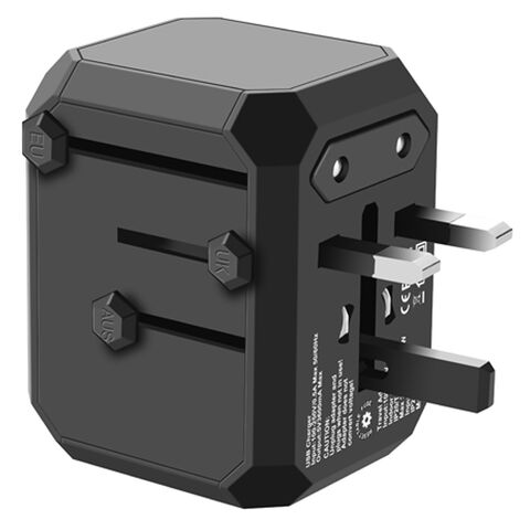 Adaptateur de Voyage UK vers EU Europe Multiprises 4 en 1 Universel avec 4 USB A Ultra-Rapides et Type C PD 20W