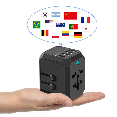 Adaptateur de Voyage UK vers EU Europe Multiprises 4 en 1 Universel avec 4 USB A Ultra-Rapides et Type C PD 20W