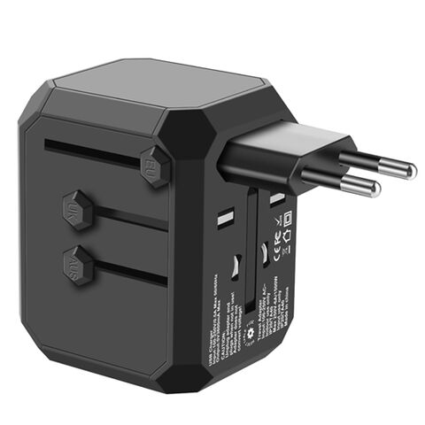 Adaptateur de Voyage UK vers EU Europe Multiprises 4 en 1 Universel avec 4 USB A Ultra-Rapides et Type C PD 20W