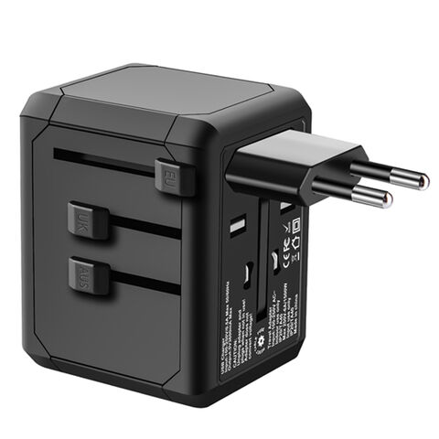 Adaptateur de Voyage Universel à Charge Rapide avec 4 USB Type C PD 20W, Adaptateur de Prise Intelligent Convertisseur de Prise de Voyage Mondiale 220V vers 110V