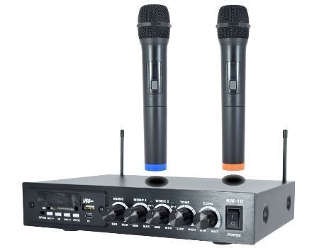 Professional Wireless Microphone System Dual 2 Channel Uhf