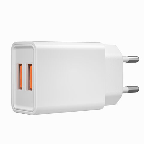 PUJIMAX 5V/2A Cargador USB Universal de Doble Puerto para Viajes, Cargador de Teléfono Móvil con Certificación CE/RoHS