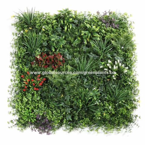 Vente en gros de mur végétal de simulation, décoration de jardin intérieur, gazon d'eucalyptus, mur de fond de plantes vertes, gazon de fleurs en plastique