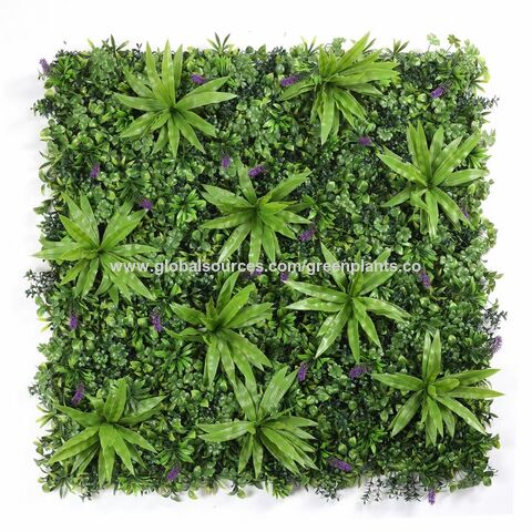 Vente en gros de mur végétal de simulation, décoration de jardin intérieur, gazon d'eucalyptus, mur de fond de plantes vertes, gazon de fleurs en plastique