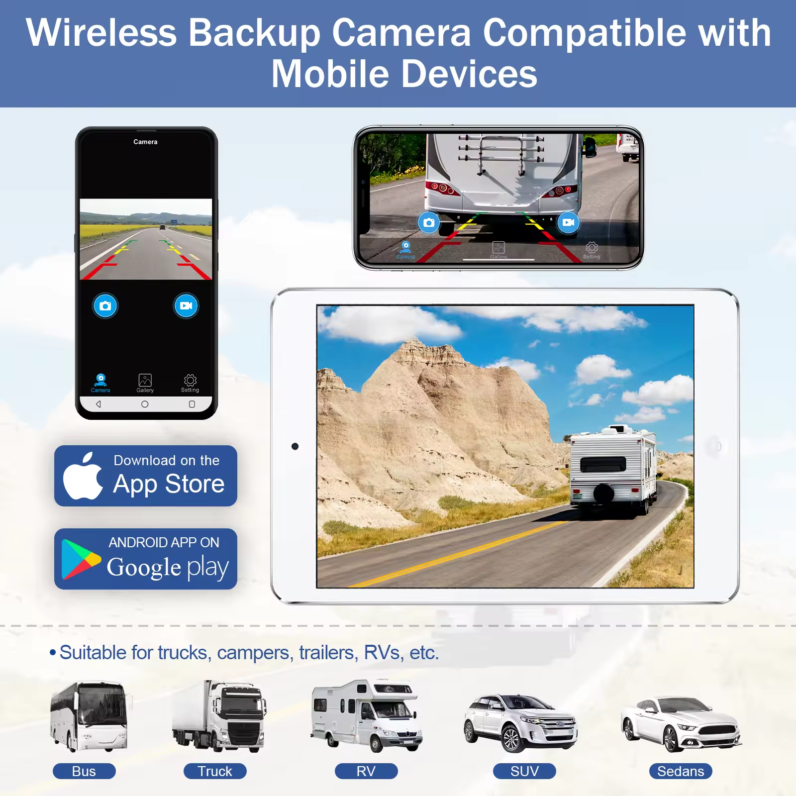 1080p Hd Wifi Wireless Rear View Car Camera Waterproof Backup Reverse ...